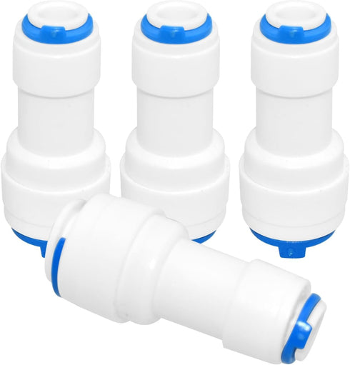 4 Pack 1/4inch to 3/8inch OD Quick Straight Push Connector for RO Water Systems Purifiers Filters