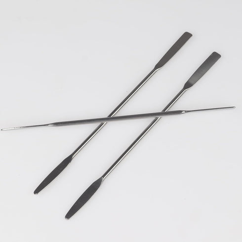 HLGHLG 3-Pack Stainless Steel Micro Spatula, Double-Ended Lab Spatula with Tapered & Flat Tips for Labs, Classrooms
