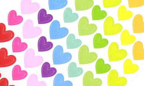 Multicolor Heart Shape Stickers, Color Coding Labels for Craft Scrapbook, 10 Sheets for Diary & Album