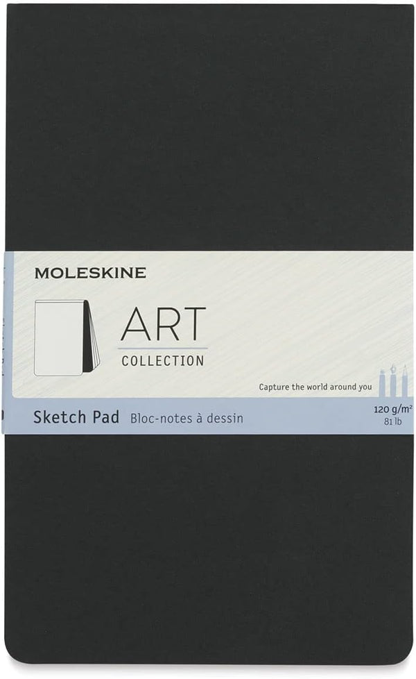 Moleskine Art Sketch Pad, Soft Cover, Large (5" x 8.25") Plain/Blank, Black, 48 Pages by Moleskine