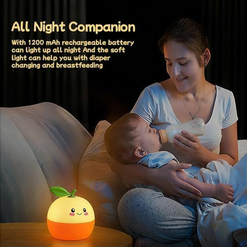 DNBFLLK Tangerine Night Light,Cute Orange Sleep Light,Night Light for Kids,Charming lamp Decoration for Children's