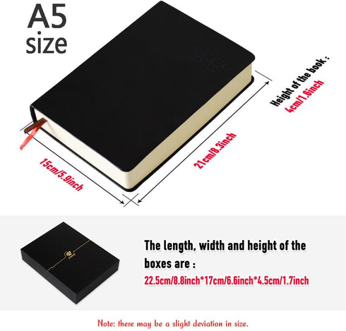 Lemical 720 Pages Thick Journal with Gift Box & Pen, Thick Leather Journal Notebook Writing Journal Notebook With Pen & Gift Box Lined Paper Travel Diary Ideal Gift for Anniversary Birthday Holiday