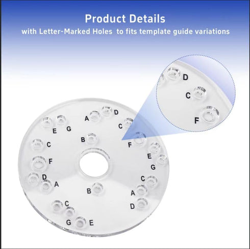 ANTDM 71369 6-1/2" Router Base Plate Diameter Clear Acrylic Sub Base with Marked Holes Fits for Porter Cable, Bos-ch