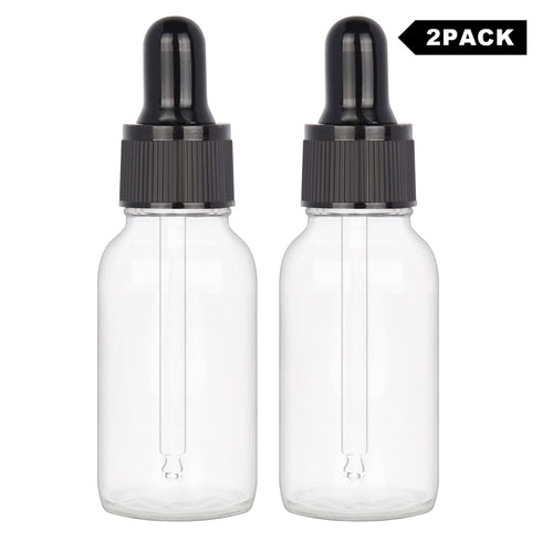 stonylab 2-Pack Glass Dropper Bottle, Empty Glass Bottle with Dropper, Inner Plug and Label for Essential Oils