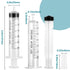 12 Pack Plastic 30ml Syringes with Cap, Sterile Individually Packaged for Labs, Liquid Measuring, Feeding Pets