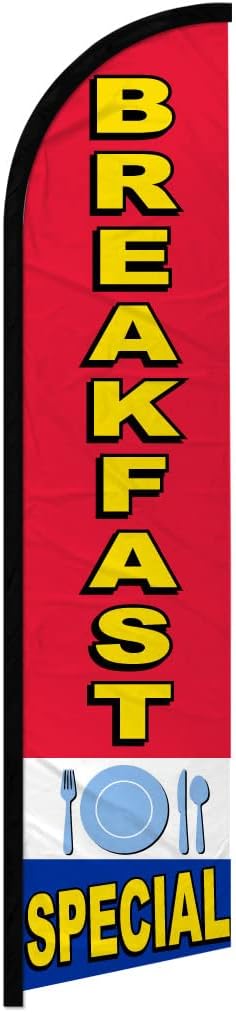Breakfast Special Windless Banner Advertising Flag - Perfect for Restaurants, Food Trucks,