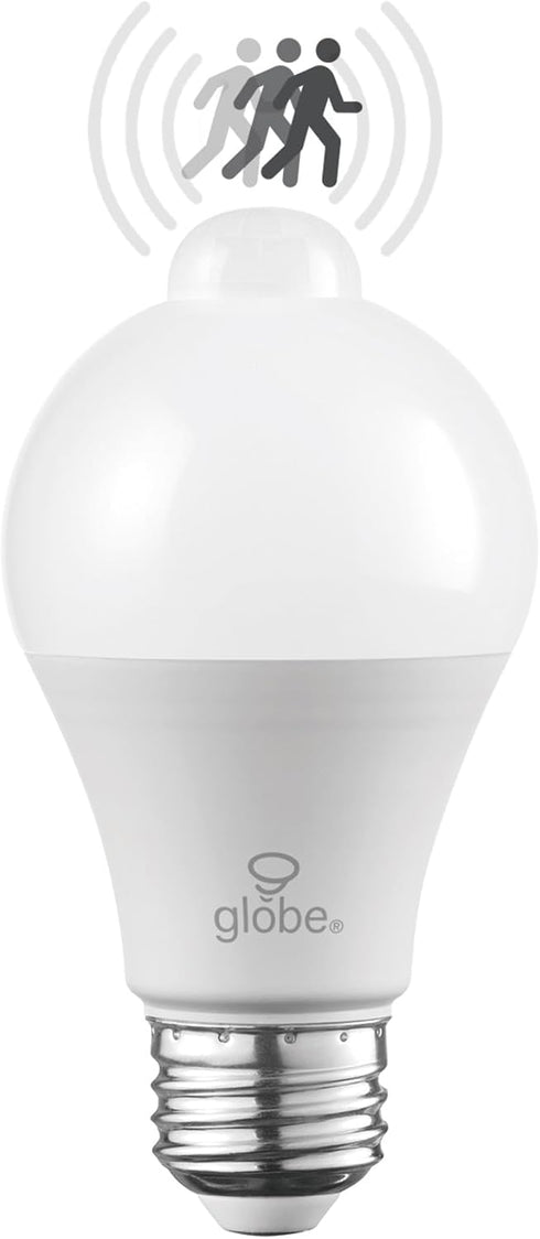 Globe Electric 31448 60W Equivalent Warm White (3000K) A19 Motion Sensor Non-Dimmable