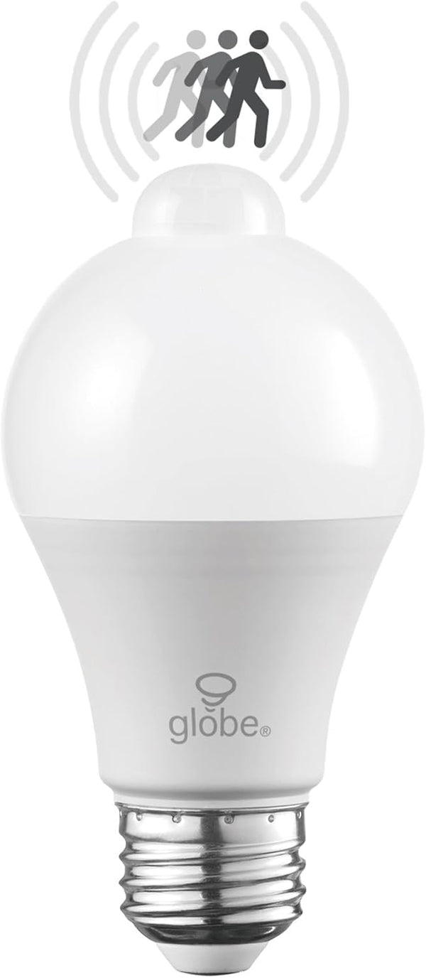 Globe Electric 31448 60W Equivalent Warm White (3000K) A19 Motion Sensor Non-Dimmable
