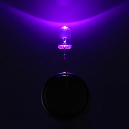 EBOOT 100 Pieces Clear LED Light Emitting Diodes Bulb, 5 mm LED Lamp (Purple)