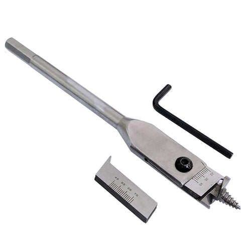 22-77mm Adjustable Spade Bit Expansive Flat Woodworking Boring Drill Bit Blades Cutters Set