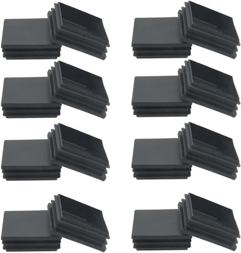 KZPA (16 Pack) 2 inch 2" 2" /50mm*50mm Square Tubing Plugs,Tubing Post End Caps x Fence Post Pipe Cap Black Plastic