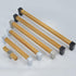 IBOWZ 2 Kitchen Cupboard Handle Pieces Drawer Handle Solid Wood Handles Base Made of Gold Solid Zinc Alloy Cupboard