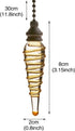 2Pcs Set, 12" Ceiling Fan Pull Chain Decorative Bronze Chains with Spiral Pendant Ornaments, Extension Light Pulls
