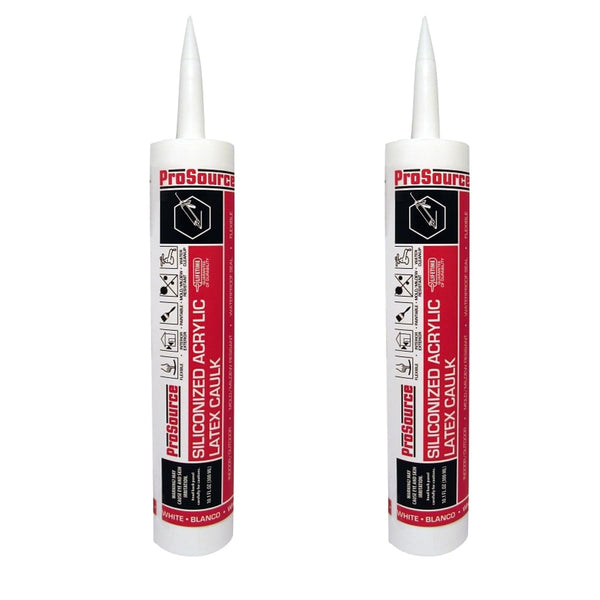 Rocky Mountain Goods White Acrylic Sealant Caulk, 10.1 oz (2 Pack), High Performance for Bath, Window, Door