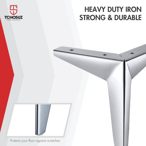 TCHOSUZ 7 Inch 17cm Set 4 4 / Metal Furniture Legs, of Heavy Duty Modern Diamond Triangle Table Desk Chair Sofa Legs