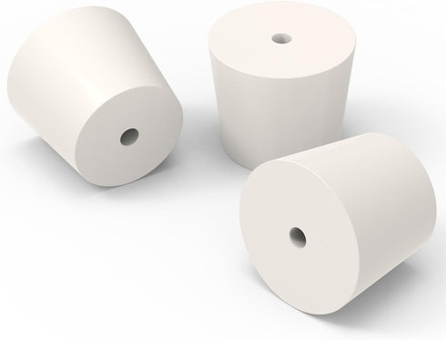 Solid Rubber Stoppers, Size 7#, Set of 5, Precision Tapered Lab Seal for Air-Tight Control