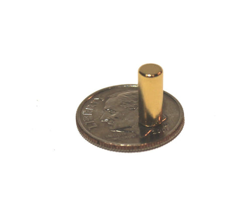 Metal Cylinder Magnets, 30pcs Gold Magnetic Pins for DIY, Science, Refrigerator, Kitchen