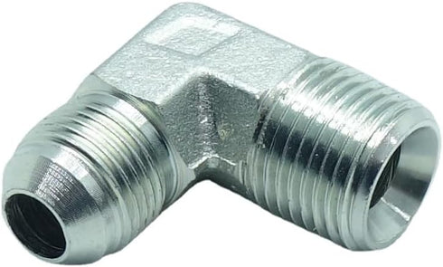 1 Piece Hydraulic Fitting 1/2" Male JIC (3/4"-16 Tpi) x 1/2" Male NPT 90° Elbow Pipe Adapter Flare
