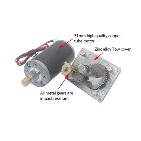 FTVOGUE 24V 10rpm Worm Gear Motor, Speed Reduce Electric Motor for DIY Robot Rotating Table