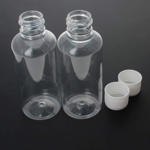 Othmro 20Pcs 60ml PE Plastic Lab Cylindrical Chemical Reagent Bottle, Small Mouth Transparent Liquid Storage Container