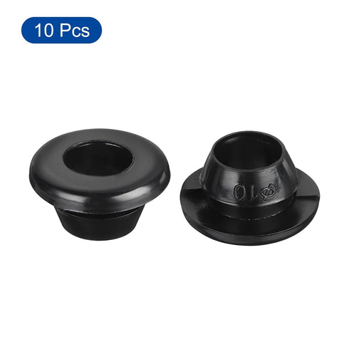 uxcell 10Pcs Rubber Grommets, 10mm Mount Dia for 8mm ID Rubber Hole Plugs, Black Wiring Grommets for Cable Protecting