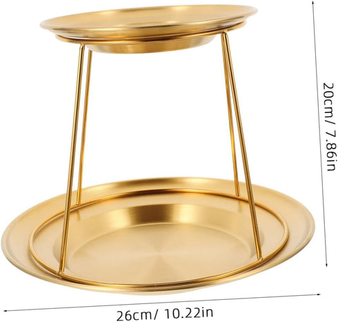 HEALLILY Stainless Steel Seafood Display Tray for Buffet Sashimi Oysters Gold Platter Deep Plates Elegant Food Serving