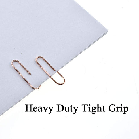 HAHIYO Paper Clips - Sturdy 1.3 inches Length, 180 Pack Heavy Duty Rust Proof Reusable Metal Bright Rose Gold