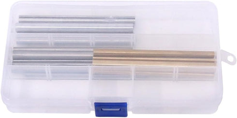 Swpeet 21Pcs Metal Round Rods Kit, 3 Kinds of Metal Materials, DIY Craft Tool, Diameter 2mm-8mm Length 100mm