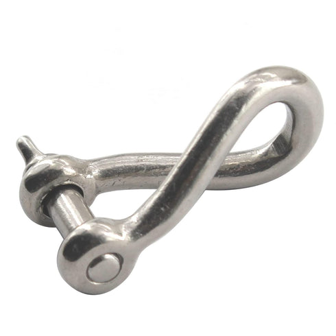 M6 Screw Pin Twist Shackle, Stainless Steel 304 D Ring Anchor Shackle for Rigging Accessories, Material Handling (Pack