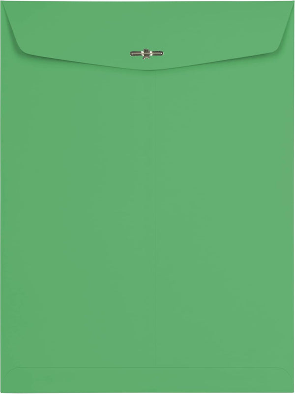 LUXPaper 9 x 12 Open End Envelopes - Clasp - Holiday Green - 80lb. Text - 50 Qty