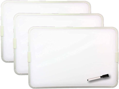 Flipside Products Two-Sided Aluminum Framed Magnetic Dry Erase Board, 9" x 12", Pack of 3