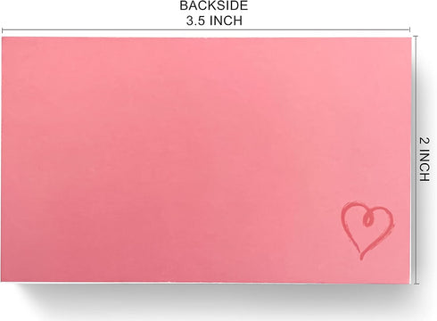 RXBC2011 100 3.5 2 Inch Little Thank You Cards Gold Heart Design Bulk Thank you Notes for All Occasions x cherry pink