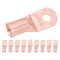 SELTERM 10pcs 1/0 AWG - 1/4" Stud Battery Lugs, Heavy Duty Wire Lugs, Ring Terminals, Battery Cable Ends, 0 Gauge