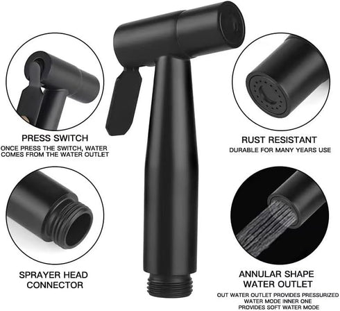 BLNSPRAYER 2 Pieces Bidet Toilet Sprayer Head Stainless Steel Handheld Bidet Sprayer Cloth Bathroom Diaper Sprayer