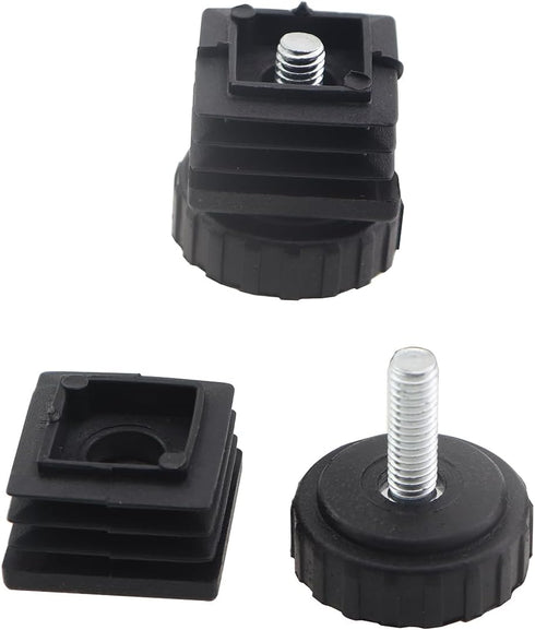 ZHYOHEN 4PCS 25x25Mm Black Square Insertable Furniture Levelers Floor Protectors Used for Fitness Equipment TV Stands