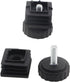ZHYOHEN 4PCS 25x25Mm Black Square Insertable Furniture Levelers Floor Protectors Used for Fitness Equipment TV Stands
