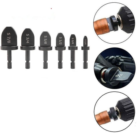 6pcs HVAC Repairing Set Air Conditioner Copper Tube Expander with Manual Pipe Swage Expander Drill Bits