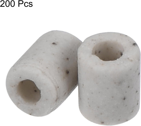 200pcs 0.04x0.12x0.2" MECCANIXITY Ceramic Tube Insulated Electronic Wire Bundle Protection Heat Insulation Tube