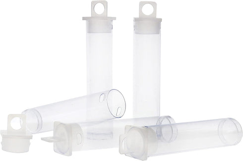 The Beadsmith Clear Plastic Tubes - 2.5-Inch Round Tubes, 9/16 Inches Diameter, Hanging Caps, Bag of 100