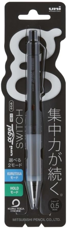 uni Alpha Gel switch 0.5mm Mechanical Pencil, Black Body (M51009GG1P.24) + Uni Smudge-Proof Leads, 3 Set Sticky Notes