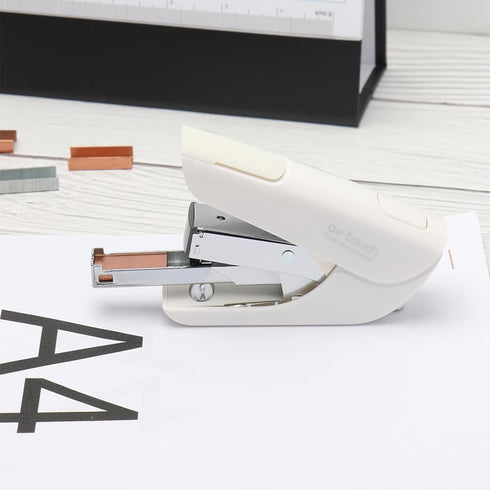 Effortless Heavy Duty Office Stapler, Small White Stapler, 20 Sheet Capacity for Desk, Low Force