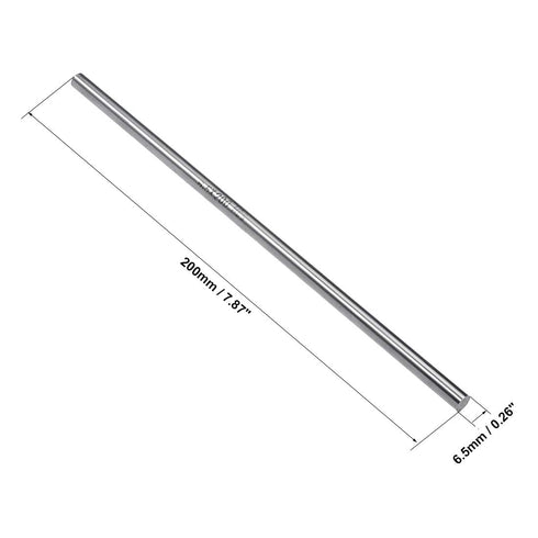 uxcell Round Steel Rod, 6.5mm HSS Lathe Bar Stock Tool 200mm Long for Shaft Gear Drill Lathes, 2pcs