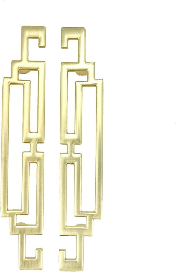 Semetall 5.6" Drawer Pulls - Modern Gold Cabinet Handles for Furniture, Pack of 2 with Screws, 3.8" Hole Distance