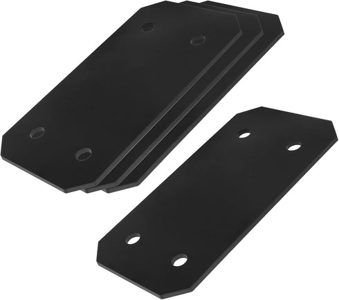 4 Pcs Flat Strong Strap Mending Plate, Black, 9-3/4" x 5" for Furniture Repair
