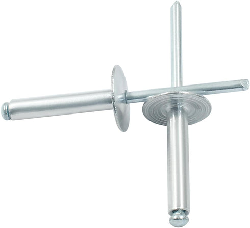60 Pcs 3/16" x 1-3/16" Large Flange Aluminum Blind Rivets, Dome Head Pop Rivets for Installing Accessories, Silver