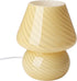 BSOD Glass Mushroom Bedside Table Lamp, Yellow Translucent Murano Vintage Style Striped Small Nightstand Desklamp Swirl