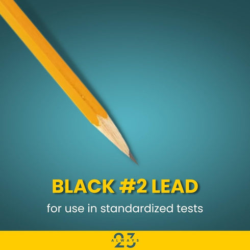 WoodCased Pencils, Yellow, Pre-sharpened with Erasers, 2 HB 12 Pack