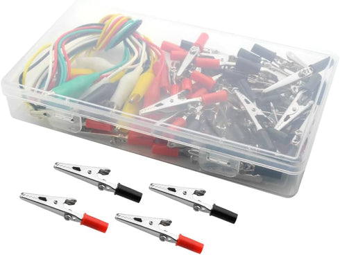 WMYCONGCONG 50 PCS Metal Alligator Clips, Electric Test Clamps + 10 PCS Double Ended Alligator Clips
