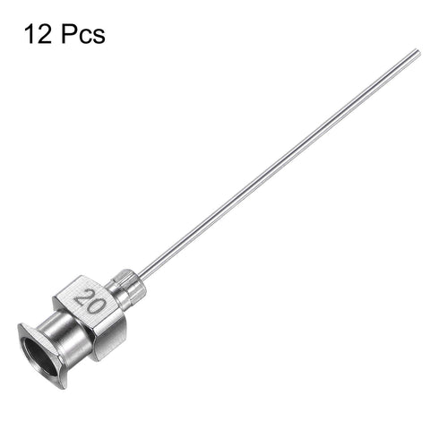 12pcs 20Gauge Stainless Steel Dispensing Needles, 1 1/2" Blunt Tips Luer Lock for Thick Liquids, Ink, Glue, Lab Use