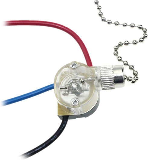 Rooyar Upgraded Semi-clear Pull Chain Switchs with 15cm Cable Simple Installs for 3-Wire